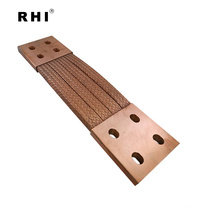 Copper earthing strap braided flexible copper bar